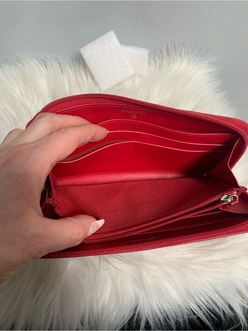 Authentic Chanel hot pink zippy wallet